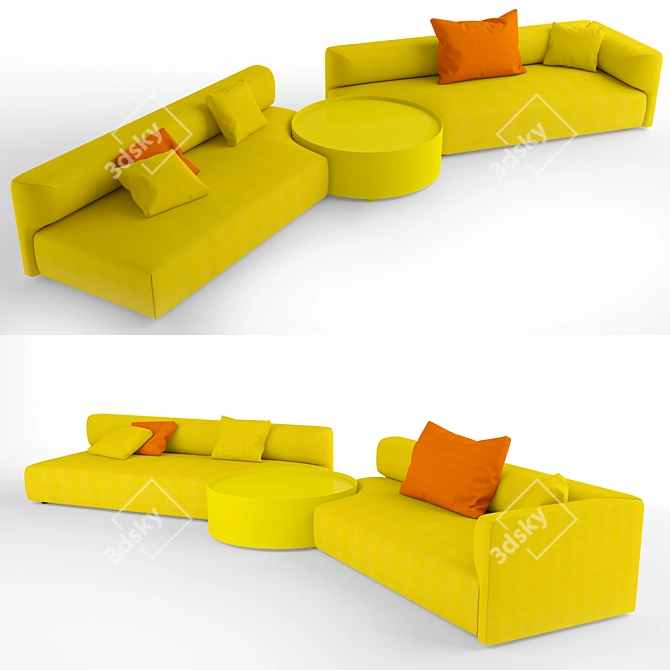 Elegant and Spacious Paola Lenti Sofa 3D model image 1