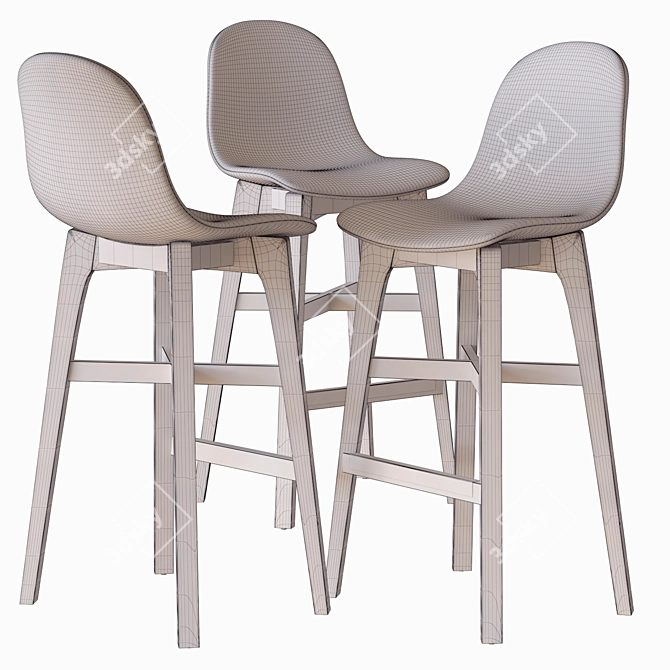 Sleek Gotham Stool Set 3D model image 3