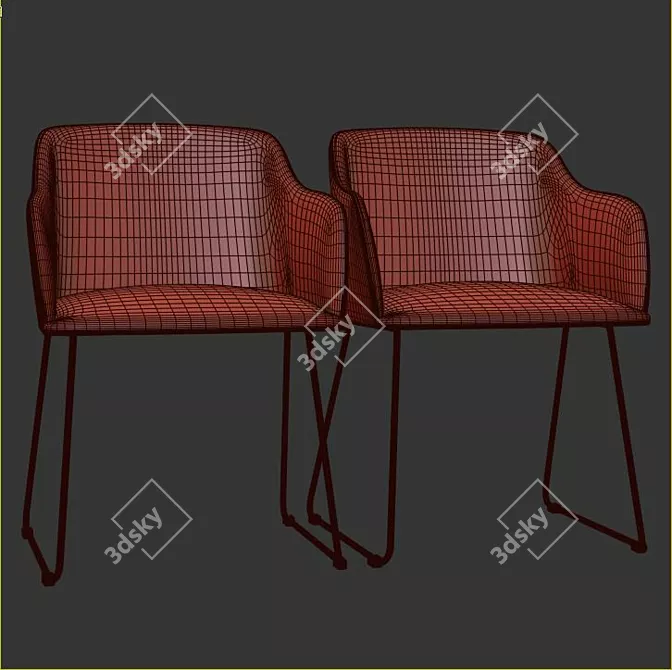 Dakota Accent Chair: Classic Elegance for Your Home 3D model image 3