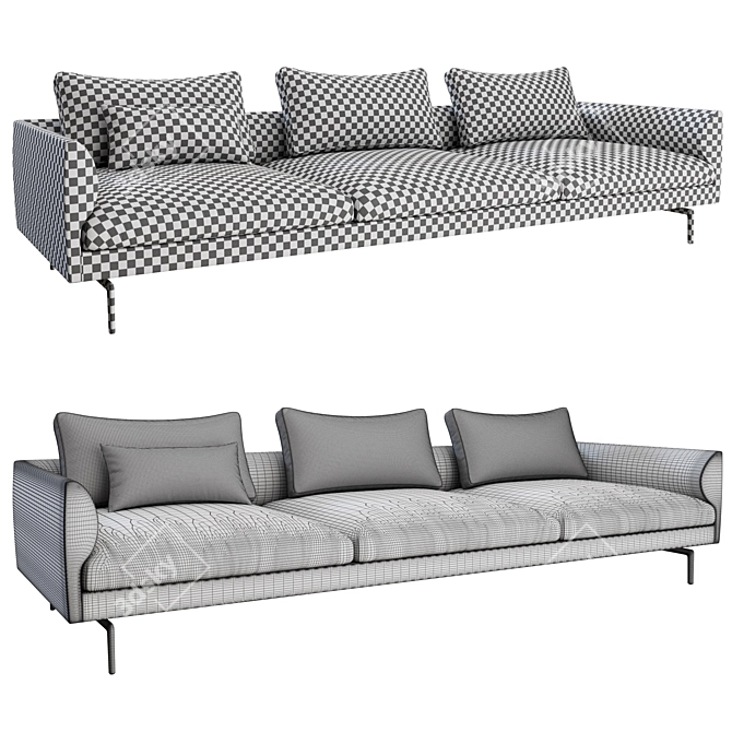 Elegant Flamingo Sofa: Modern & Stylish 3D model image 3