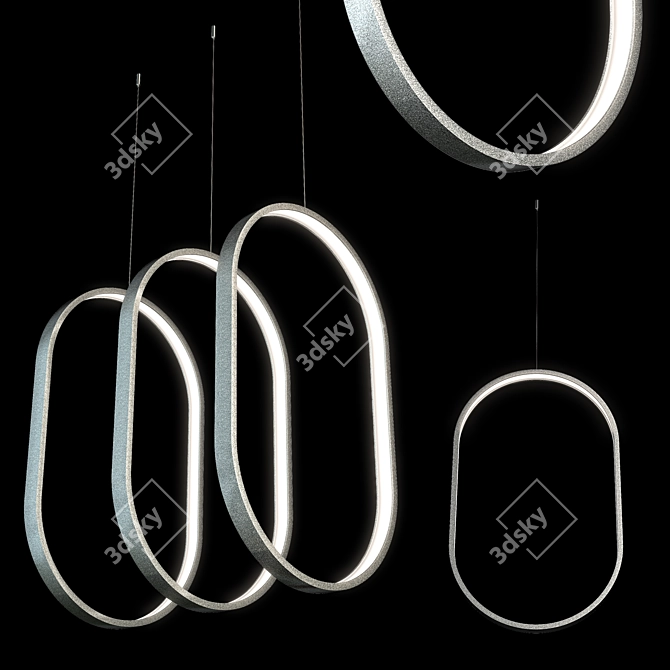 Oval Luchera Lamp Composition, Modern High-tech Loft, 30x50cm 3D model image 1