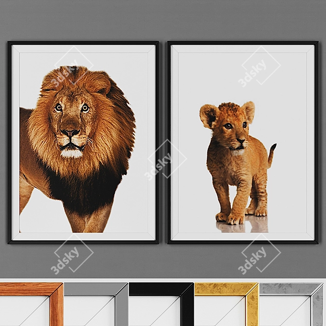 Modern Style Picture Frame Set 3D model image 1