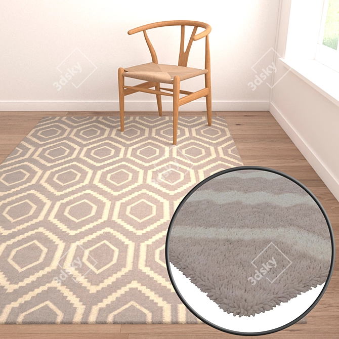 Luxury Carpet Set: High-Quality Textures 3D model image 2