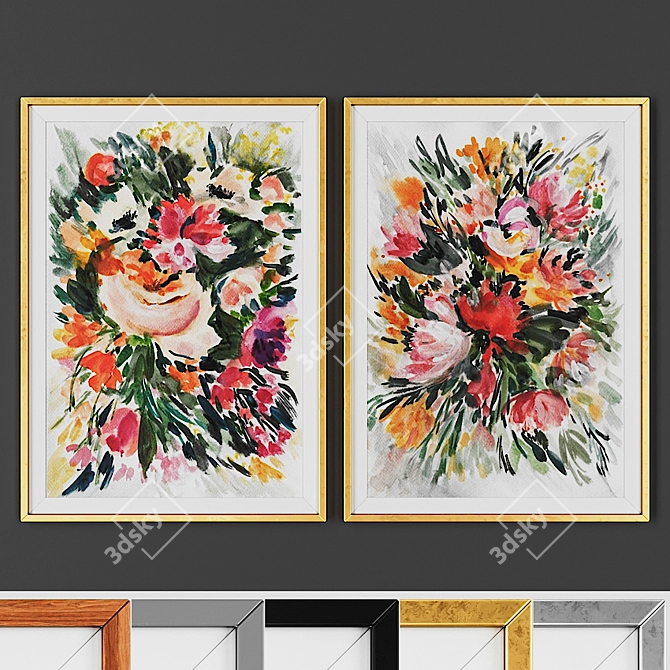 Modern Picture Frame Set 3D model image 1