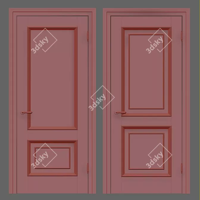 Elegant Heritage Interior Doors 3D model image 2