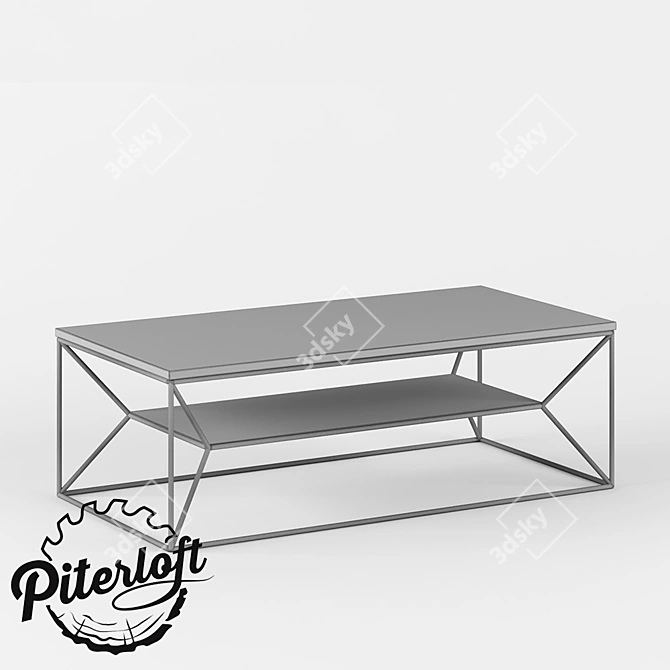 Industrial Loft Coffee Table 3D model image 2