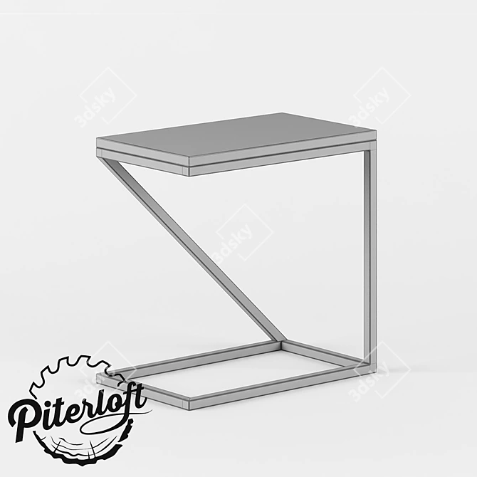 Industrial Wood/Metal Laptop Stand 3D model image 2