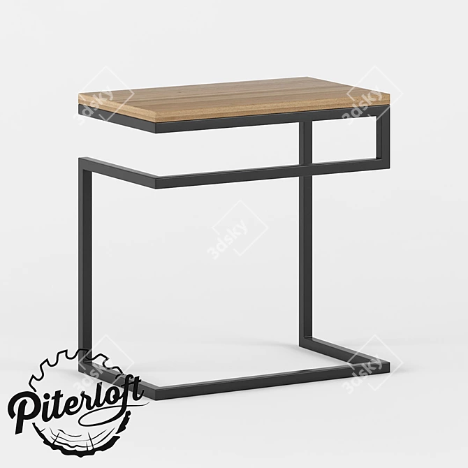 Title: Industrial Wood & Metal Coffee Table 3D model image 1