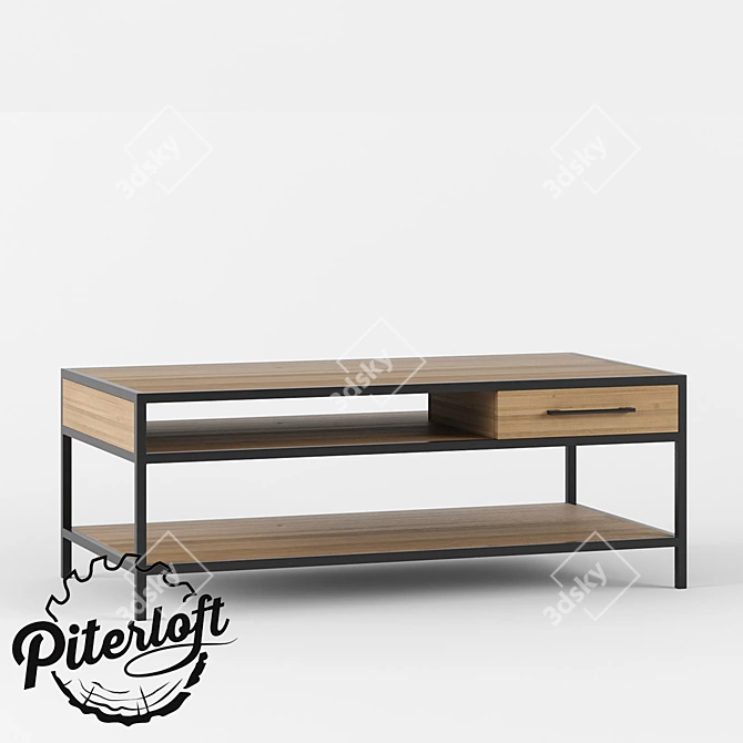 Industrial Chic Coffee Table 3D model image 1