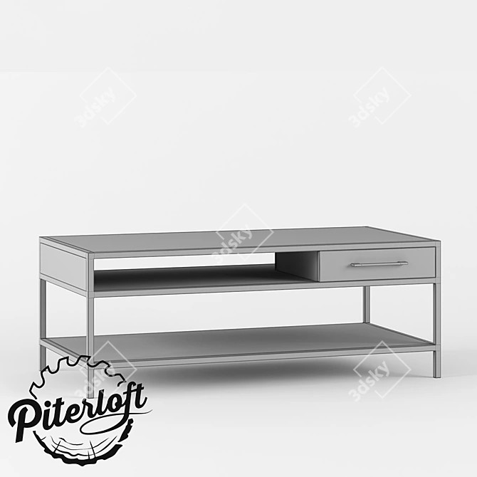 Industrial Chic Coffee Table 3D model image 2