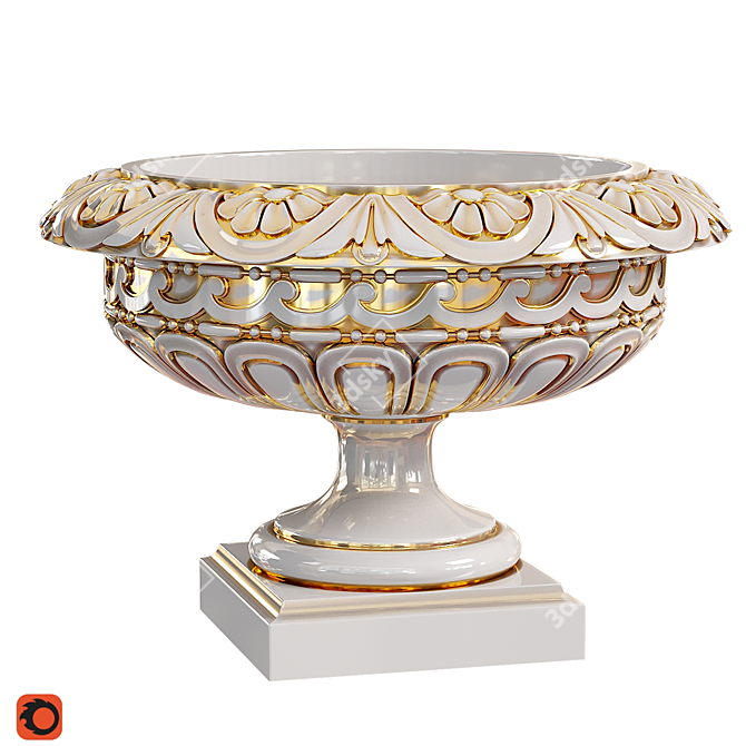 Elegant Longwood Rosette Urn 3D model image 1