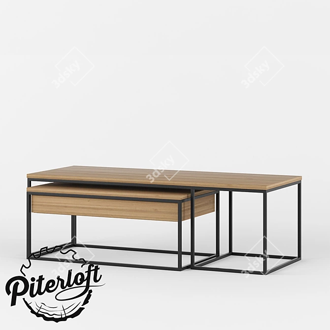 Rustic Whitehall Coffee Table 3D model image 1