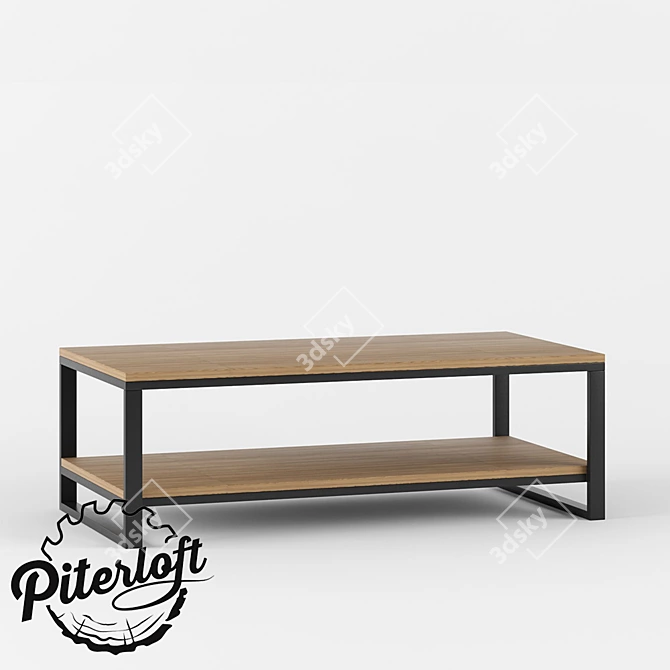 Industrial Chic Coffee Table: Dawson 3D model image 1