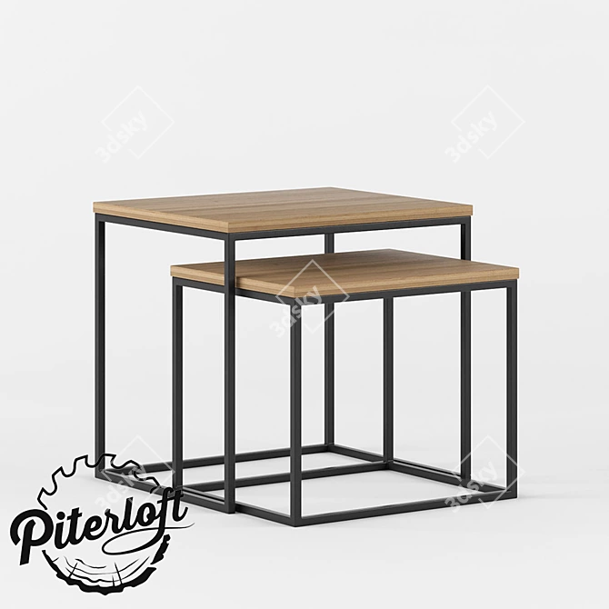 Industrial Lime Coffee Tables 3D model image 1