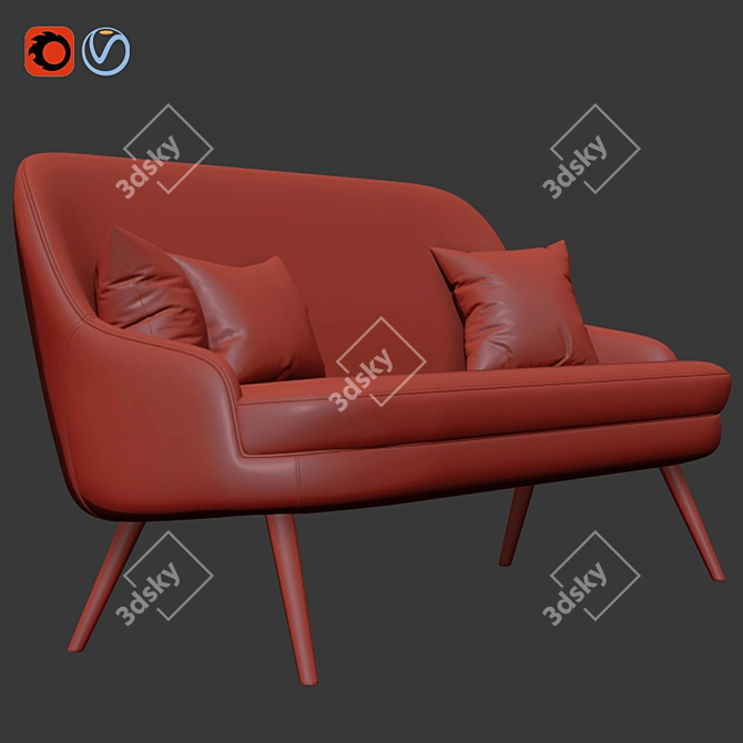 Elegant 375 Walter Knoll Sofa 3D model image 3