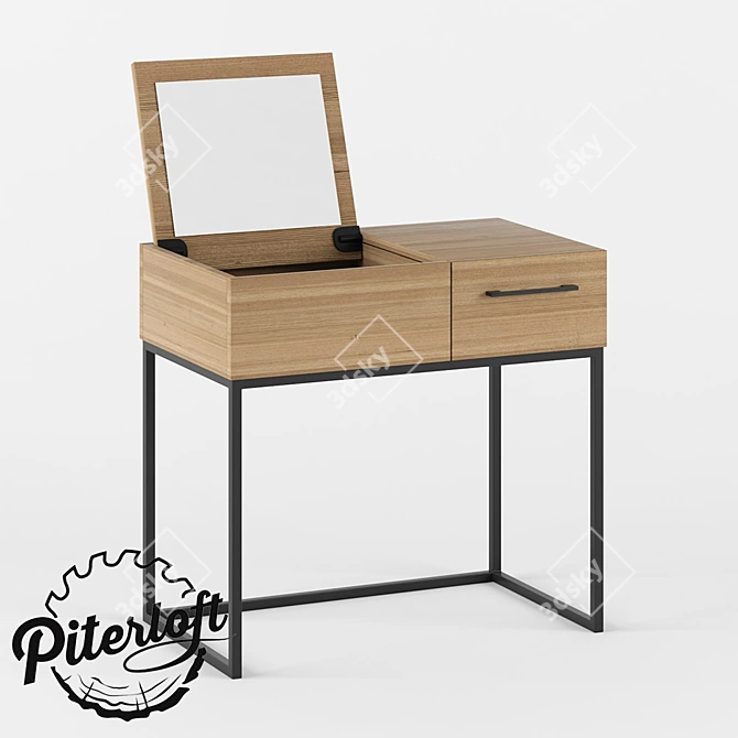 Kate Wooden Vanity Table 3D model image 1