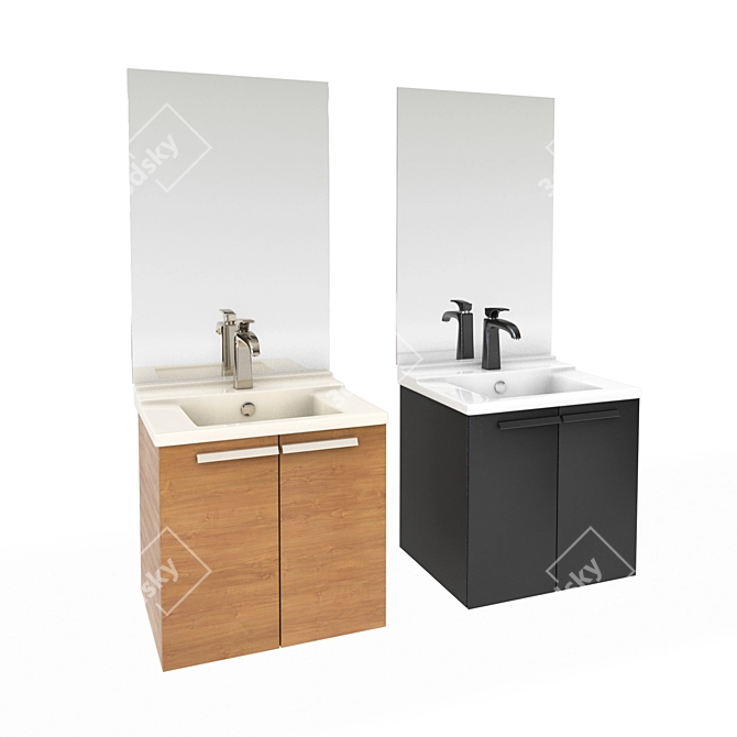 Title: Delafon Struktura Vanity with Sink 3D model image 2