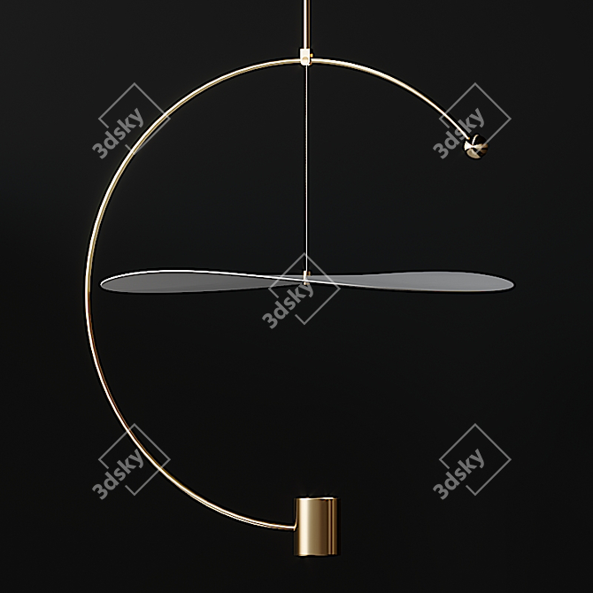 Float Round Ceiling Light - Stylish Lighting Solution 3D model image 1