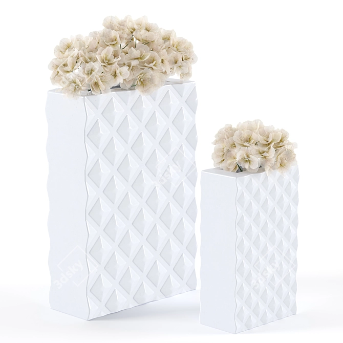 Elegant Tetra Vases by Kelly Hoppen 3D model image 2