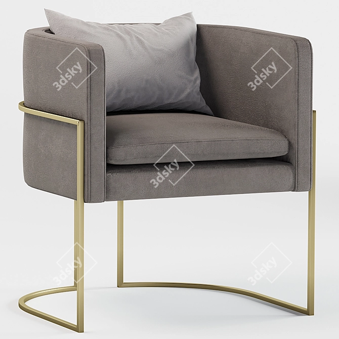 Sleek Modern Armchair 3D model image 1