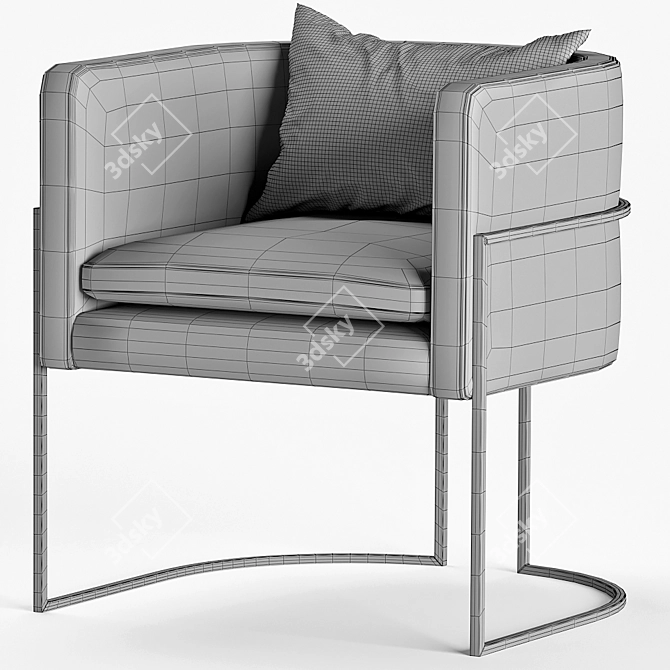 Sleek Modern Armchair 3D model image 3