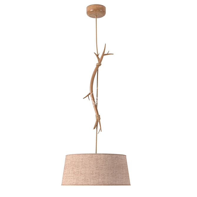 Elegant SABINA Chandelier 6178: Beige Fabric Shade 3D model image 1