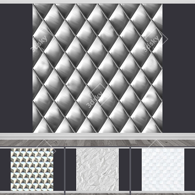 Title: Texture Set Wall Murals (4-Pack) 3D model image 1