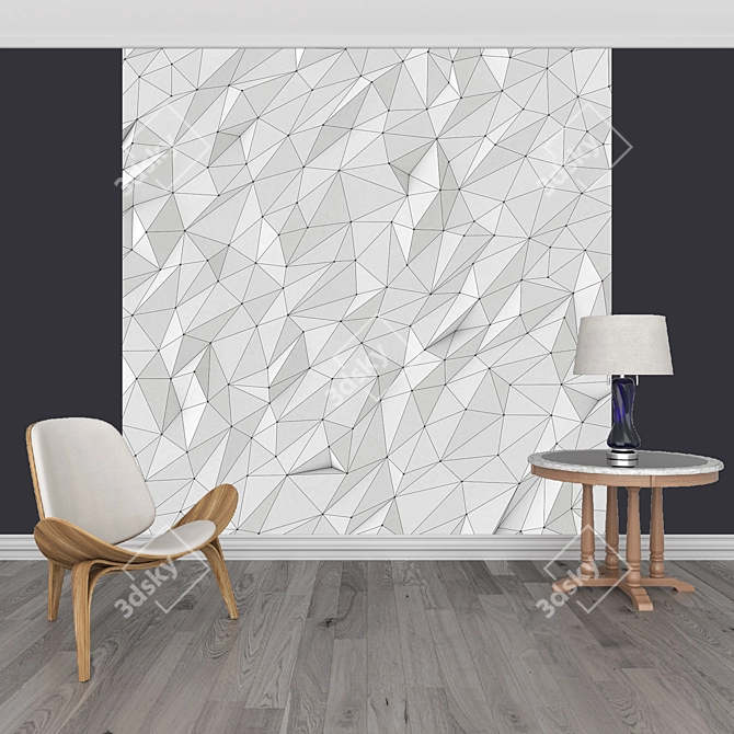 Title: Texture Set Wall Murals (4-Pack) 3D model image 3
