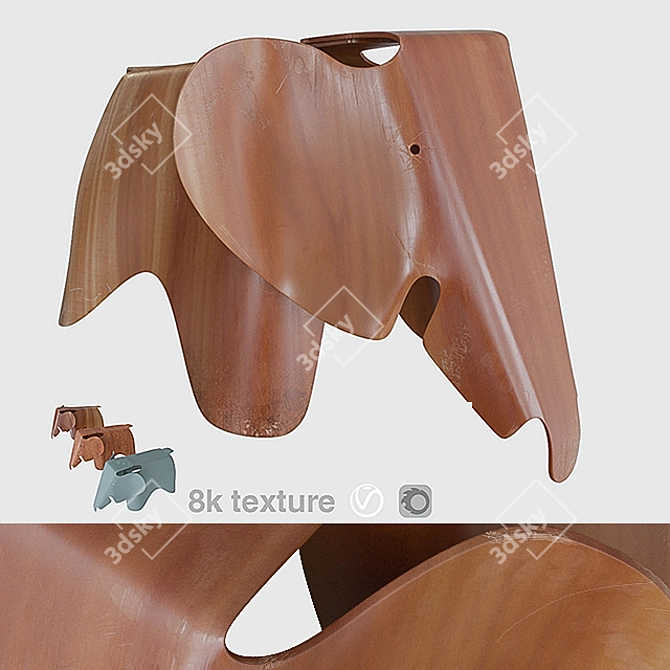 Elegant Eames Elephant: Unfolded Beauty 3D model image 1