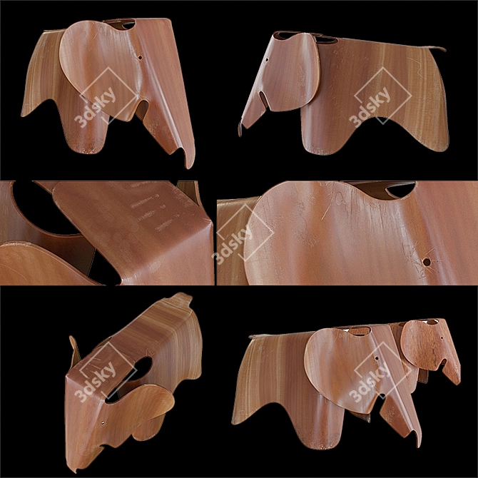 Elegant Eames Elephant: Unfolded Beauty 3D model image 3