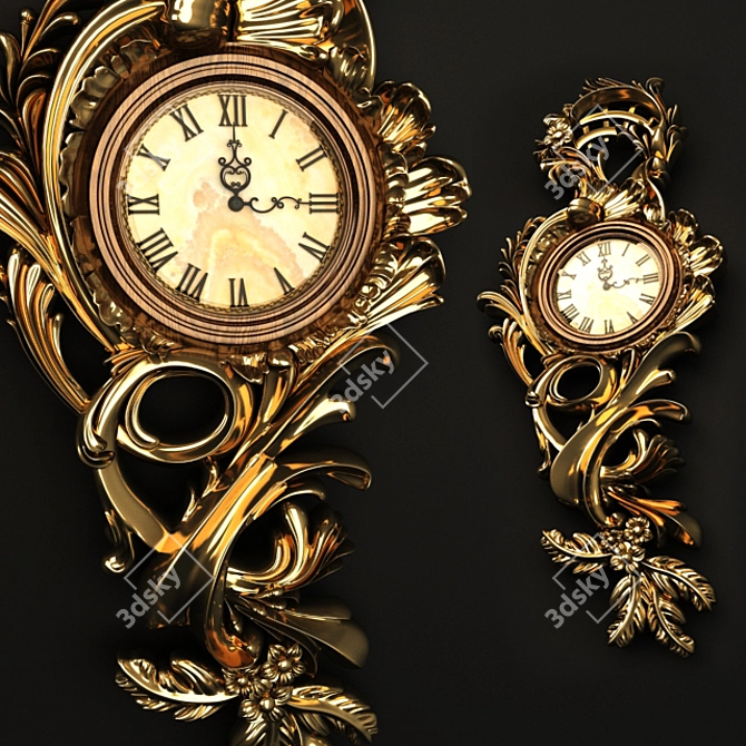 Vintage Timepiece - Classic Wall Clock 3D model image 2