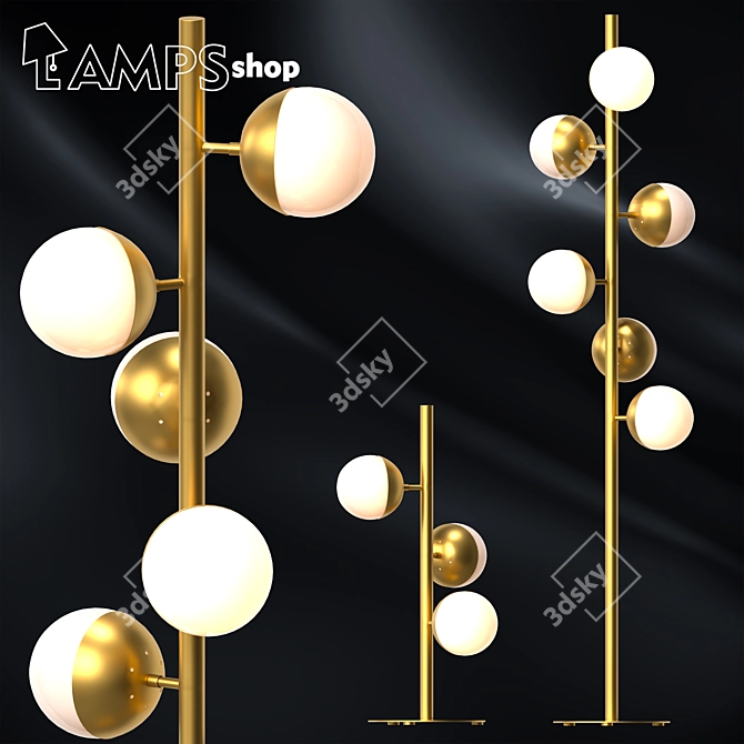 Gilded Milky Tree Floor Lamp 3D model image 1