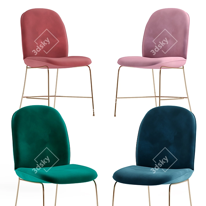 Elegant Emme Dining Chair 3D model image 1