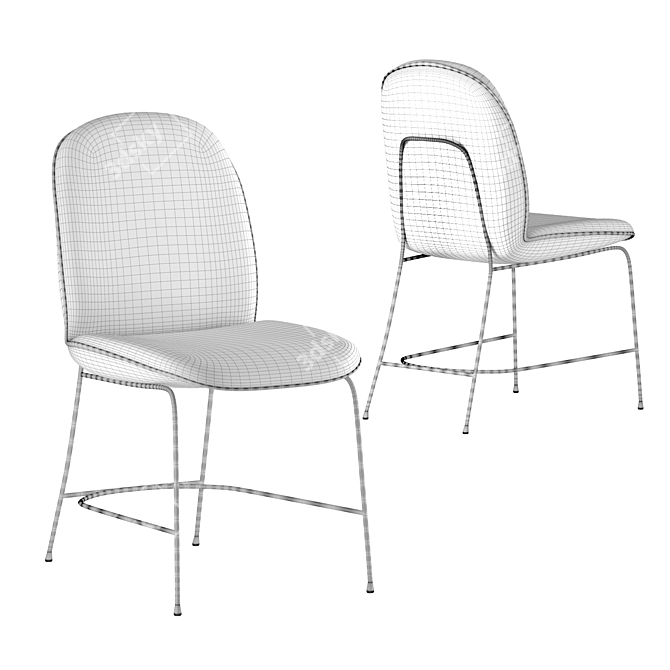 Elegant Emme Dining Chair 3D model image 3