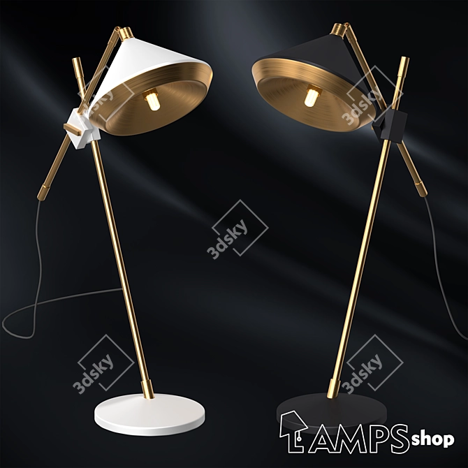 Sleek Shear Table Lamps 3D model image 1