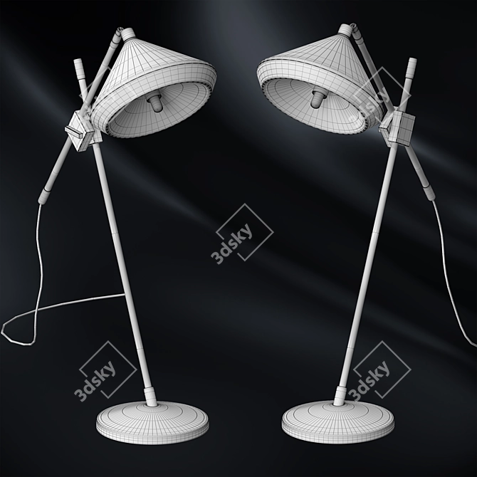 Sleek Shear Table Lamps 3D model image 2