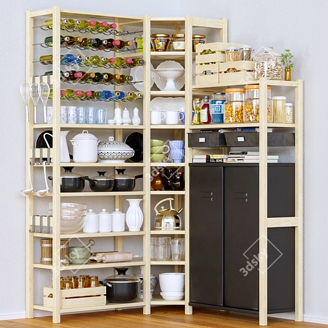 Kitchen Organizer Shelf 3D model image 1