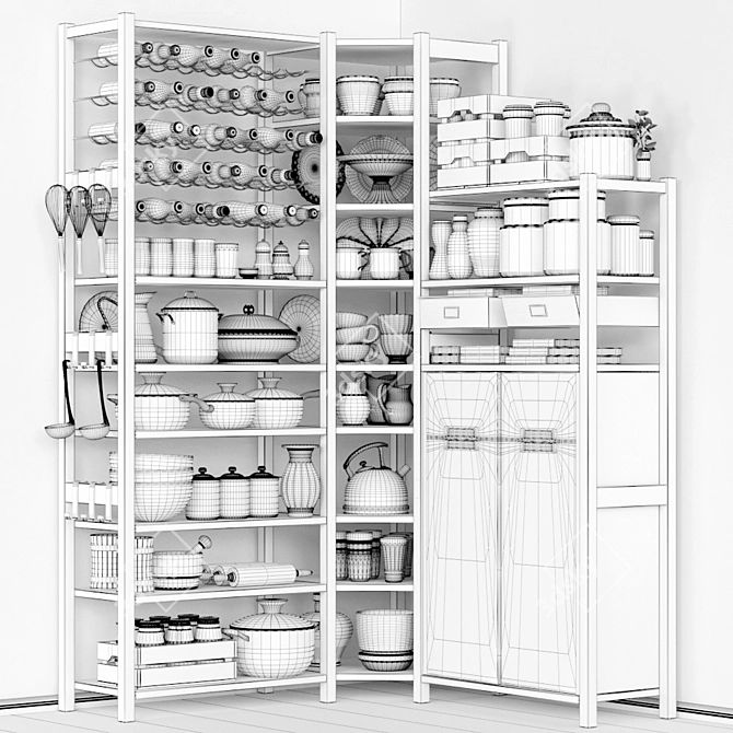 Kitchen Organizer Shelf 3D model image 3