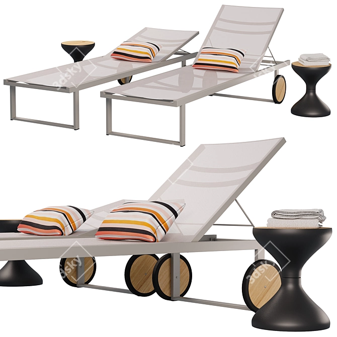 Stylish Allux Sunlounger: 2015 Design 3D model image 1