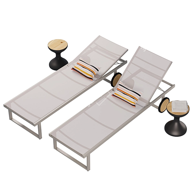 Stylish Allux Sunlounger: 2015 Design 3D model image 2