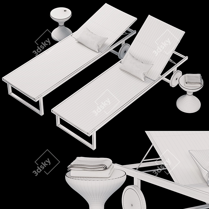 Stylish Allux Sunlounger: 2015 Design 3D model image 3