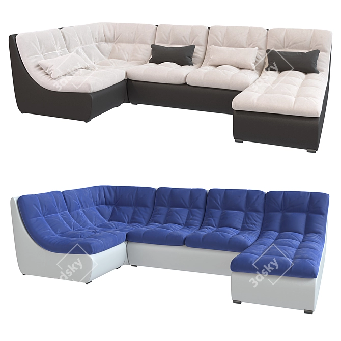 Modular Sofia Sofa: Interchangeable, Stylish, and Comfortable 3D model image 1