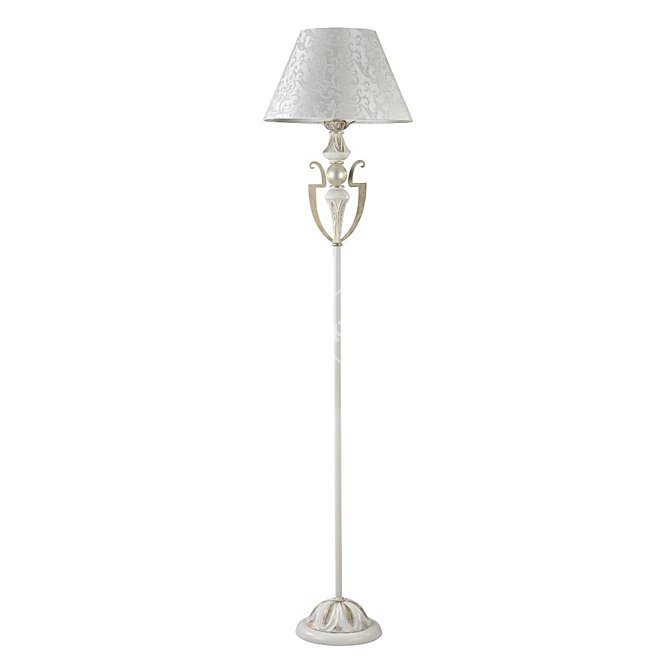 Elegant White Gold Floor Lamp 3D model image 1