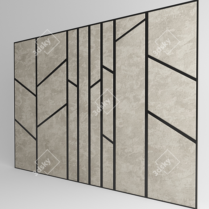 Vintage Patina Mirror Headboard 3D model image 2