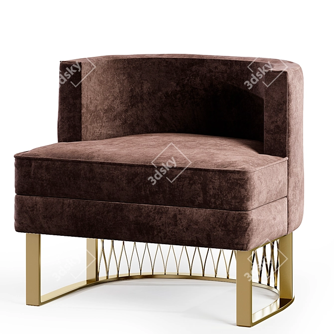 Luxurious Pregno Casanova Armchair - Stunning Bronze Finish 3D model image 2