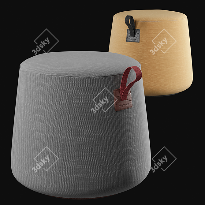 Modest Round Pouf: Stylish and Functional 3D model image 1