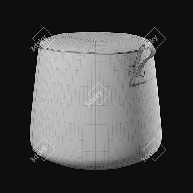 Modest Round Pouf: Stylish and Functional 3D model image 3