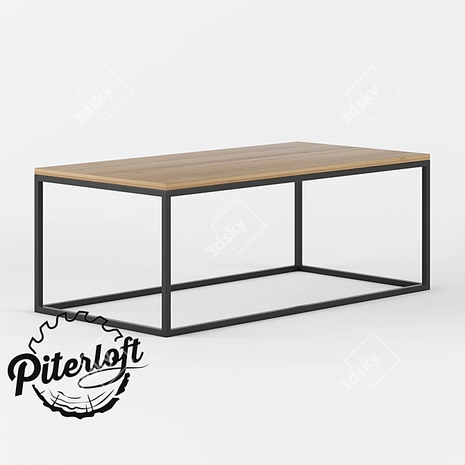 Rustic Loft Coffee Table 3D model image 1