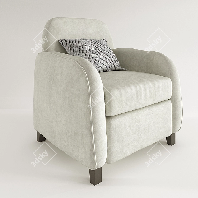 Revamped Armchair: The Perfect Blend of Style and Comfort 3D model image 1