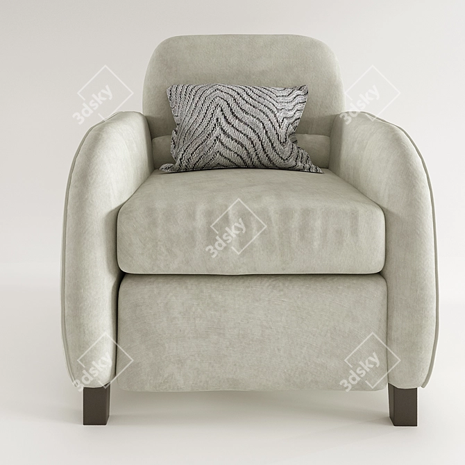 Revamped Armchair: The Perfect Blend of Style and Comfort 3D model image 2